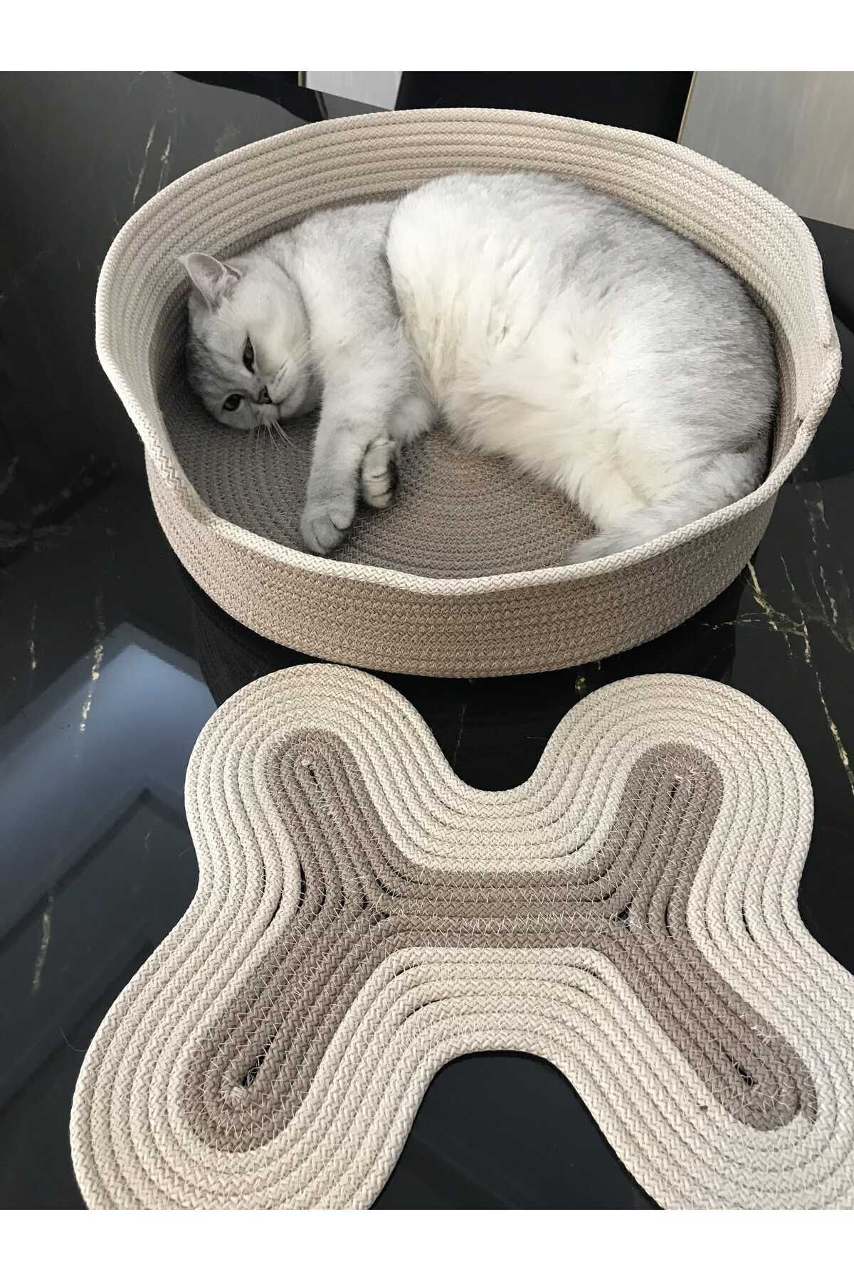 Kaan Home El Dikimi Kullanışlı Ferah Kedi Yatağı - Bej